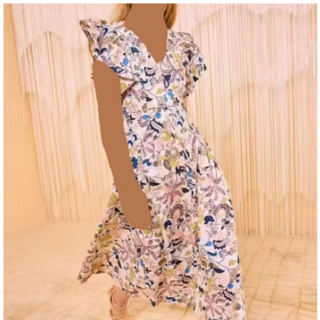 Ulla Johnson Darya Midi Dress Floral Cotton Poplin Dress Exact Look Alike